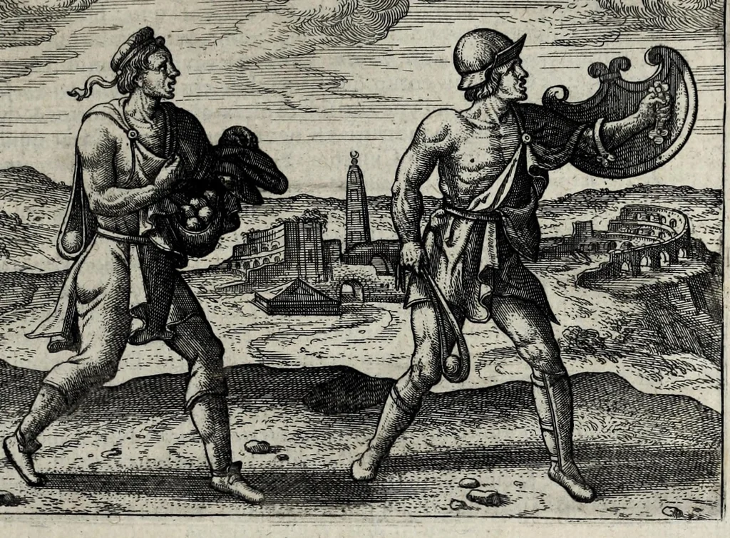 An illustration from Ivsti LipsI De militia romana libri qvinqve : commentarivs ad Polybivm, e parte primâ Historicae facis, 1595, leaf 663