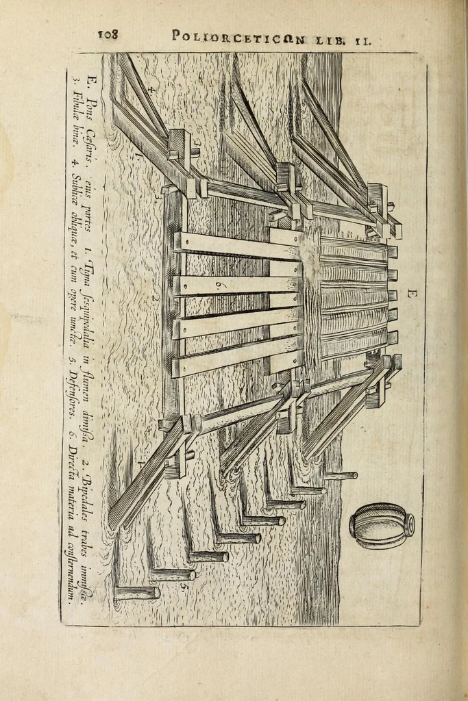 An illustration from Ivsti LipsI Poliorcetic[o]n, siue, De machinis, tormentis, telis, libri quinque : ad historiarum lucem, 1625, leaf 110
