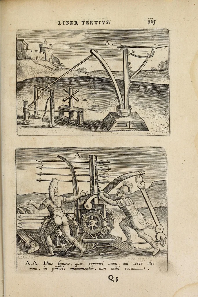 An illustration from Ivsti LipsI Poliorcetic[o]n, siue, De machinis, tormentis, telis, libri quinque : ad historiarum lucem, 1625, leaf 127