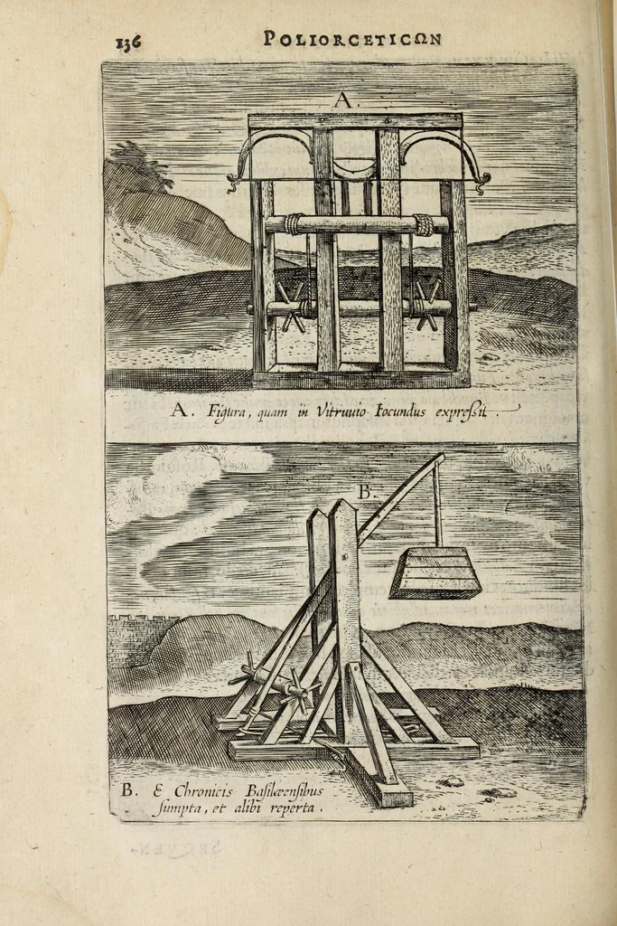 An illustration from Ivsti LipsI Poliorcetic[o]n, siue, De machinis, tormentis, telis, libri quinque : ad historiarum lucem, 1625, leaf 138