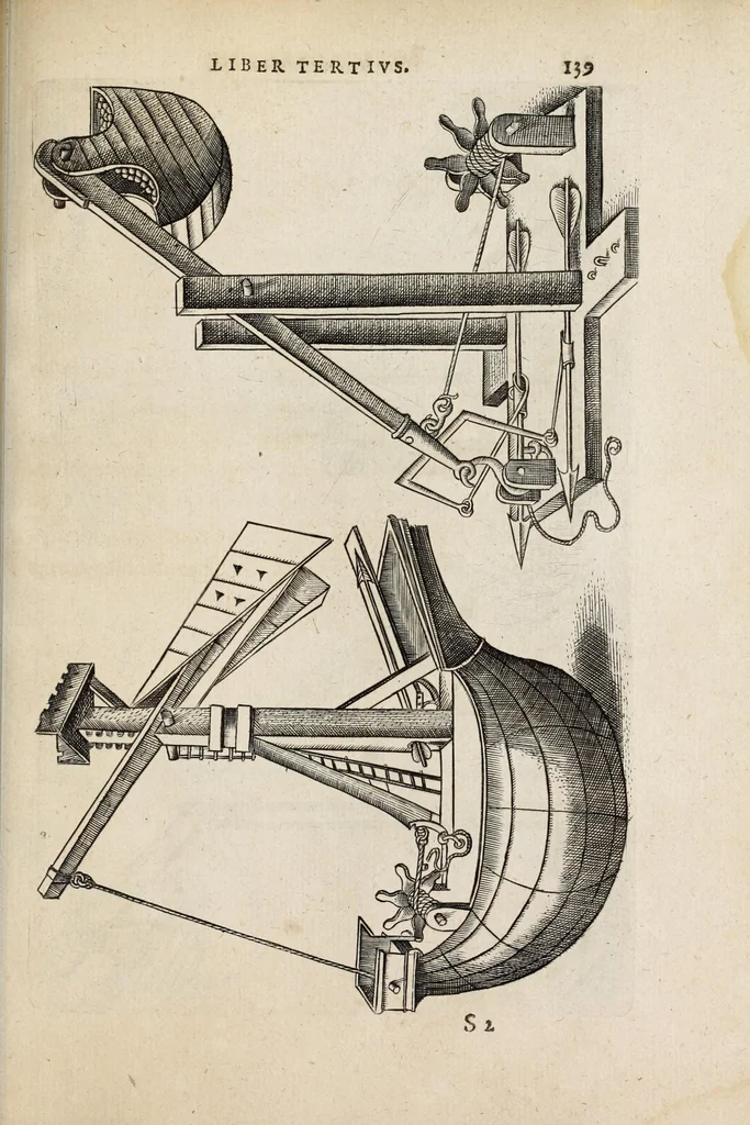 An illustration from Ivsti LipsI Poliorcetic[o]n, siue, De machinis, tormentis, telis, libri quinque : ad historiarum lucem, 1625, leaf 141