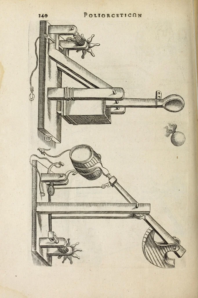 An illustration from Ivsti LipsI Poliorcetic[o]n, siue, De machinis, tormentis, telis, libri quinque : ad historiarum lucem, 1625, leaf 142