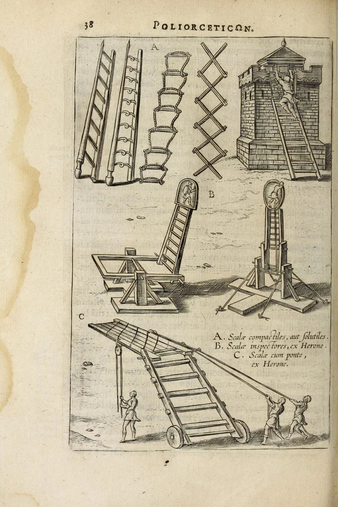 An illustration from Ivsti LipsI Poliorcetic[o]n, siue, De machinis, tormentis, telis, libri quinque : ad historiarum lucem, 1625, leaf 40