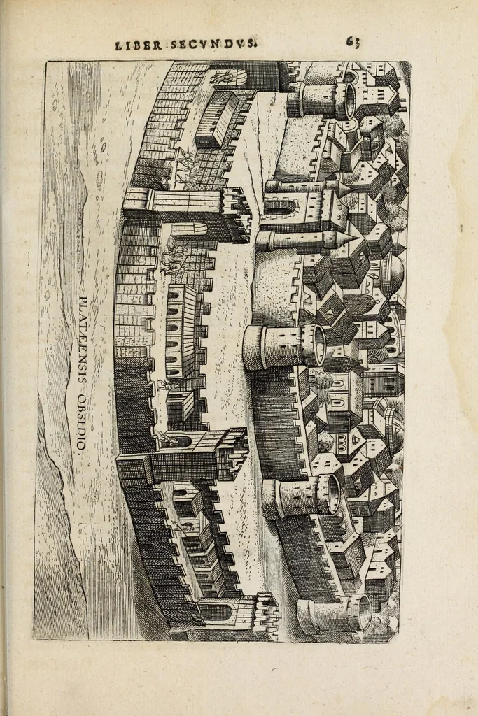 An illustration from Ivsti LipsI Poliorcetic[o]n, siue, De machinis, tormentis, telis, libri quinque : ad historiarum lucem, 1625, leaf 65