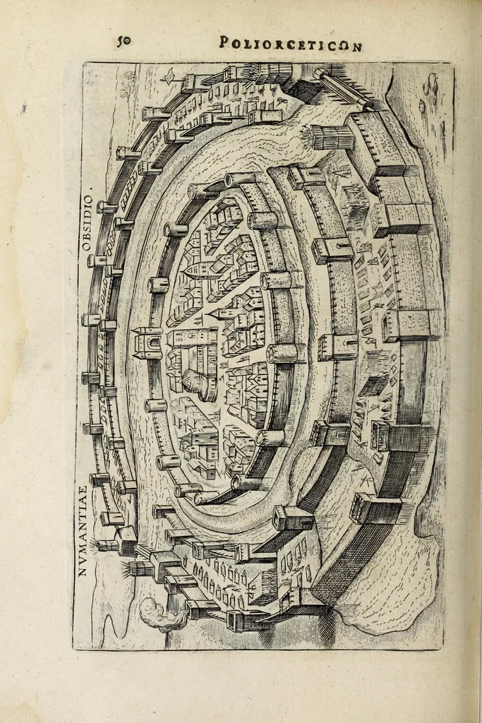 An illustration from Ivsti LipsI Poliorcetic[o]n, siue, De machinis, tormentis, telis, libri quinque : ad historiarum lucem, 1625, leaf 66