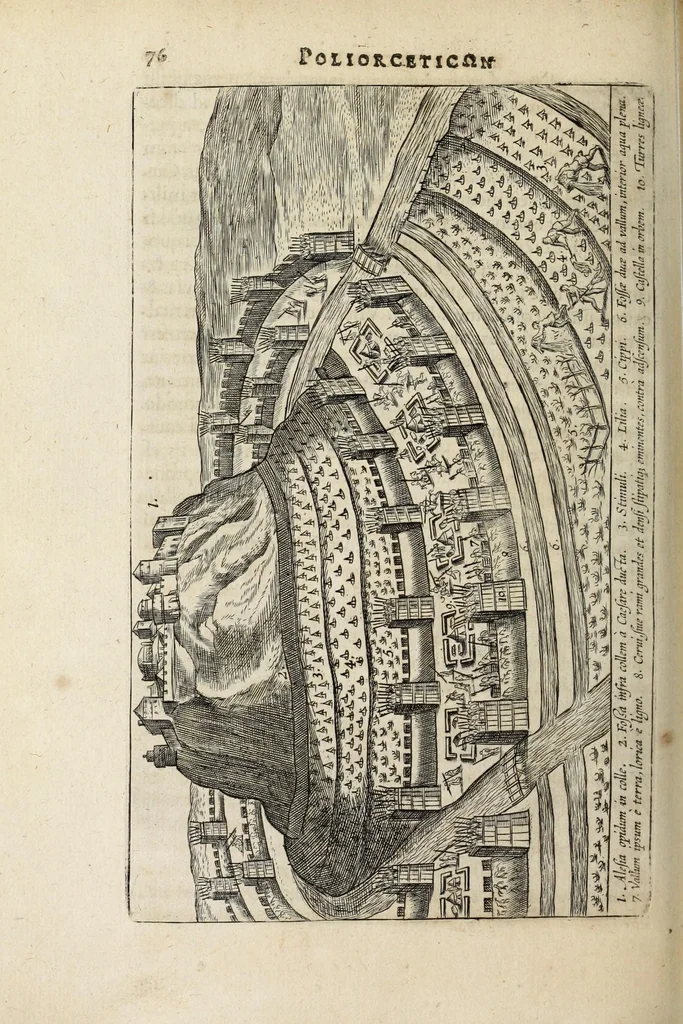 An illustration from Ivsti LipsI Poliorcetic[o]n, siue, De machinis, tormentis, telis, libri quinque : ad historiarum lucem, 1625, leaf 78