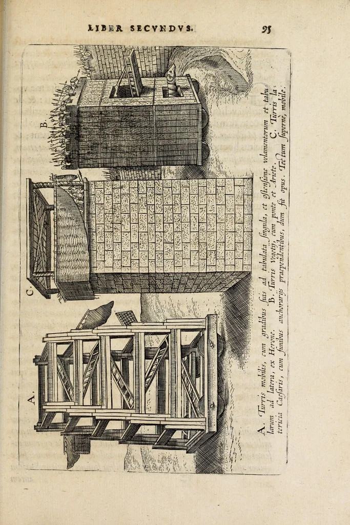 An illustration from Ivsti LipsI Poliorcetic[o]n, siue, De machinis, tormentis, telis, libri quinque : ad historiarum lucem, 1625, leaf 97