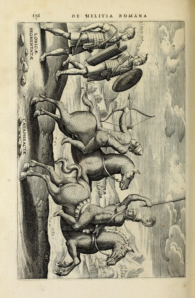 An illustration from Ivusti LipsI De militia Romana libri qvinqve : commentarivs ad Polybium, 1630, leaf 144