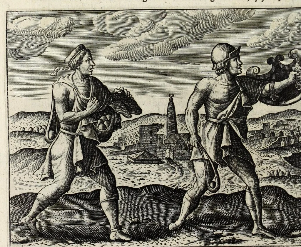 An illustration from Ivusti LipsI De militia Romana libri qvinqve : commentarivs ad Polybium, 1630, leaf 392