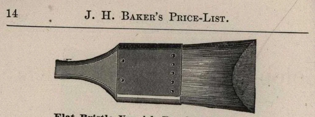 An illustration from J.H. Baker, dealer in paints, oils and colors, manufacturer of varnishes and japans, 24 India Street, Boston., 1879, leaf 17