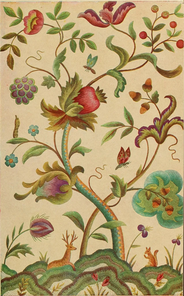 An illustration from Jacobean crewel work and traditional designs, 1900, leaf 18