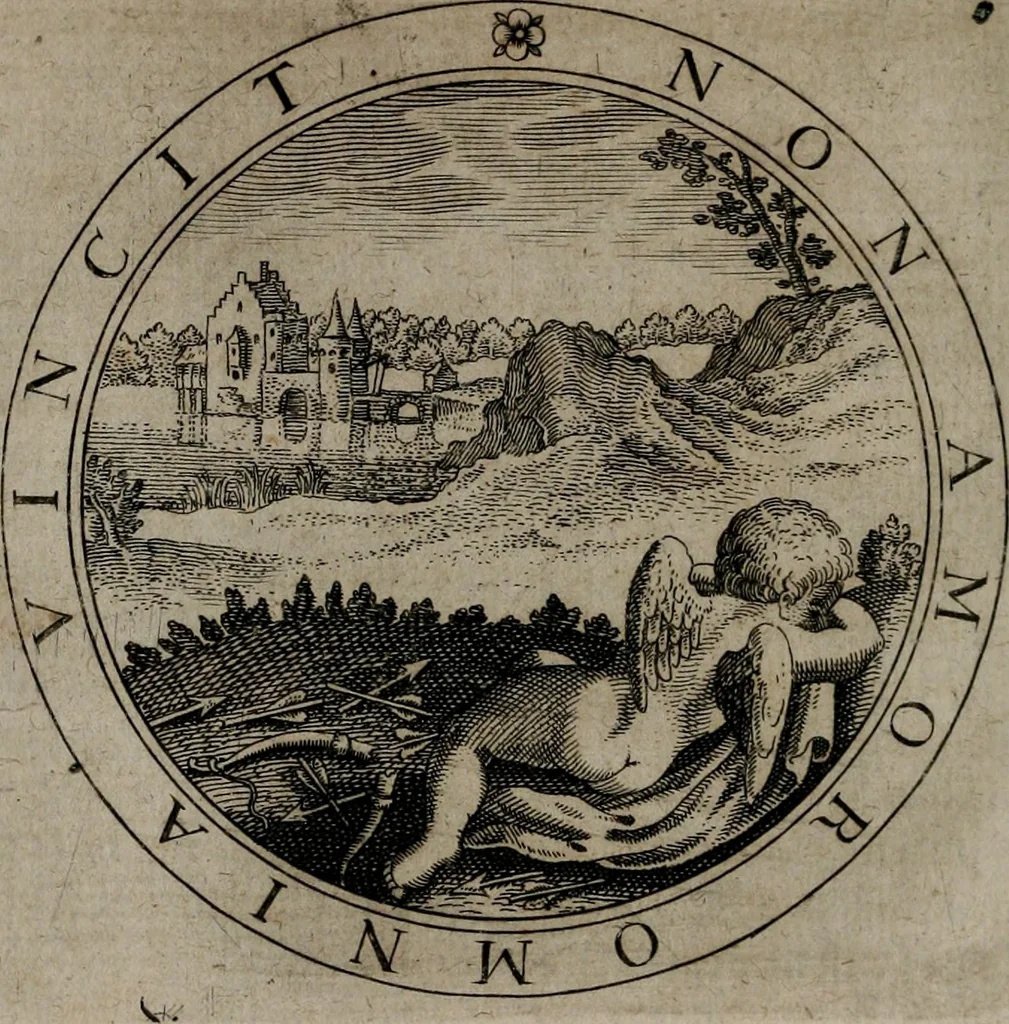 An illustration from Jacobi Bornitii emblemata ethico politica : ingenuâ atque eruditâ interpretatione nunc primùm illustrata / per M. Nicolaum Meerfeldt..., 1669, leaf 105