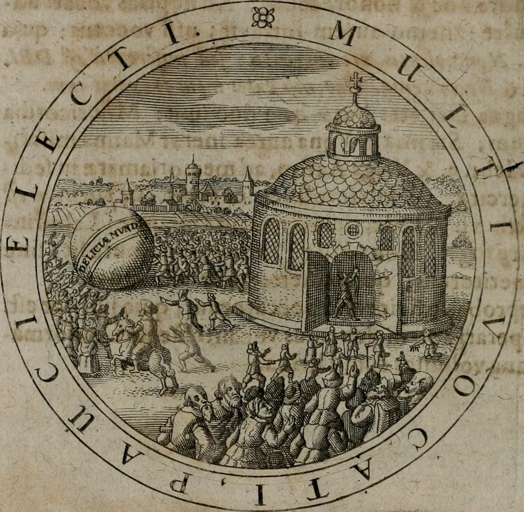 An illustration from Jacobi Bornitii emblemata ethico politica : ingenuâ atque eruditâ interpretatione nunc primùm illustrata / per M. Nicolaum Meerfeldt..., 1669, leaf 15
