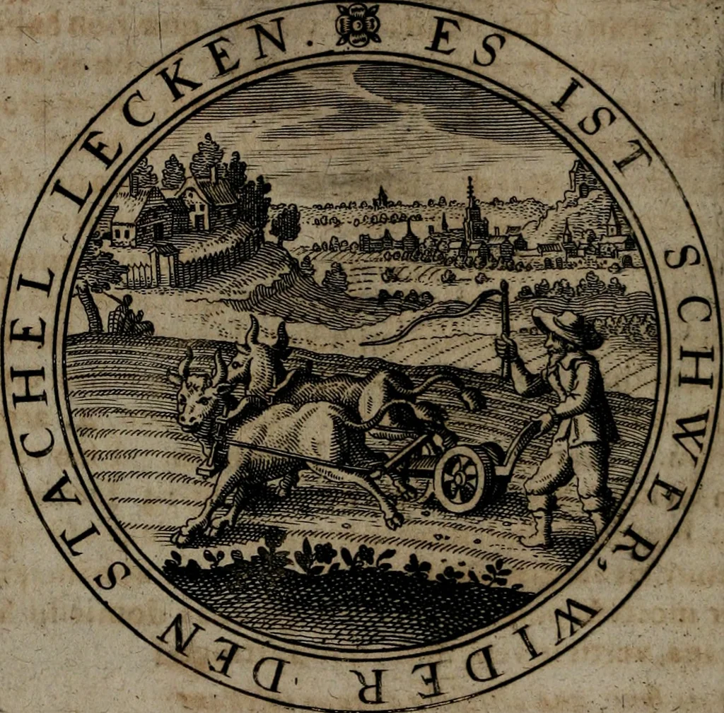 An illustration from Jacobi Bornitii emblemata ethico politica : ingenuâ atque eruditâ interpretatione nunc primùm illustrata / per M. Nicolaum Meerfeldt..., 1669, leaf 165