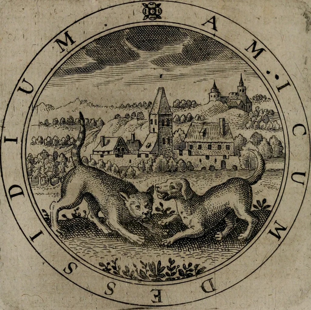 An illustration from Jacobi Bornitii emblemata ethico politica : ingenuâ atque eruditâ interpretatione nunc primùm illustrata / per M. Nicolaum Meerfeldt..., 1669, leaf 181