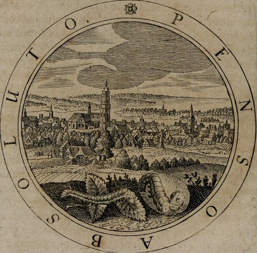 An illustration from Jacobi Bornitii emblemata ethico politica : ingenuâ atque eruditâ interpretatione nunc primùm illustrata / per M. Nicolaum Meerfeldt..., 1669, leaf 195
