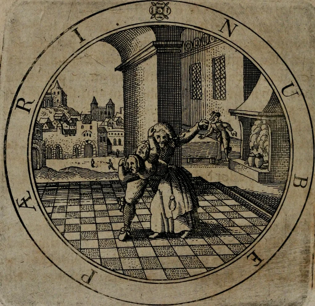 An illustration from Jacobi Bornitii emblemata ethico politica : ingenuâ atque eruditâ interpretatione nunc primùm illustrata / per M. Nicolaum Meerfeldt..., 1669, leaf 205