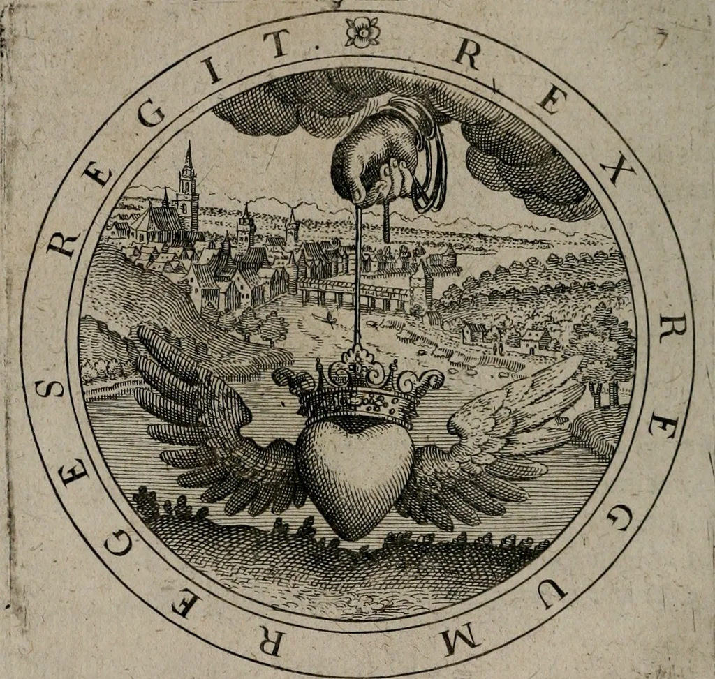 An illustration from Jacobi Bornitii emblemata ethico politica : ingenuâ atque eruditâ interpretatione nunc primùm illustrata / per M. Nicolaum Meerfeldt..., 1669, leaf 31