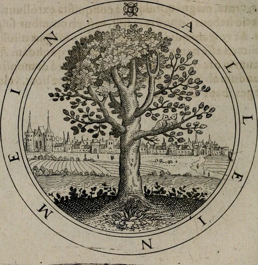 An illustration from Jacobi Bornitii emblemata ethico politica : ingenuâ atque eruditâ interpretatione nunc primùm illustrata / per M. Nicolaum Meerfeldt..., 1669, leaf 45