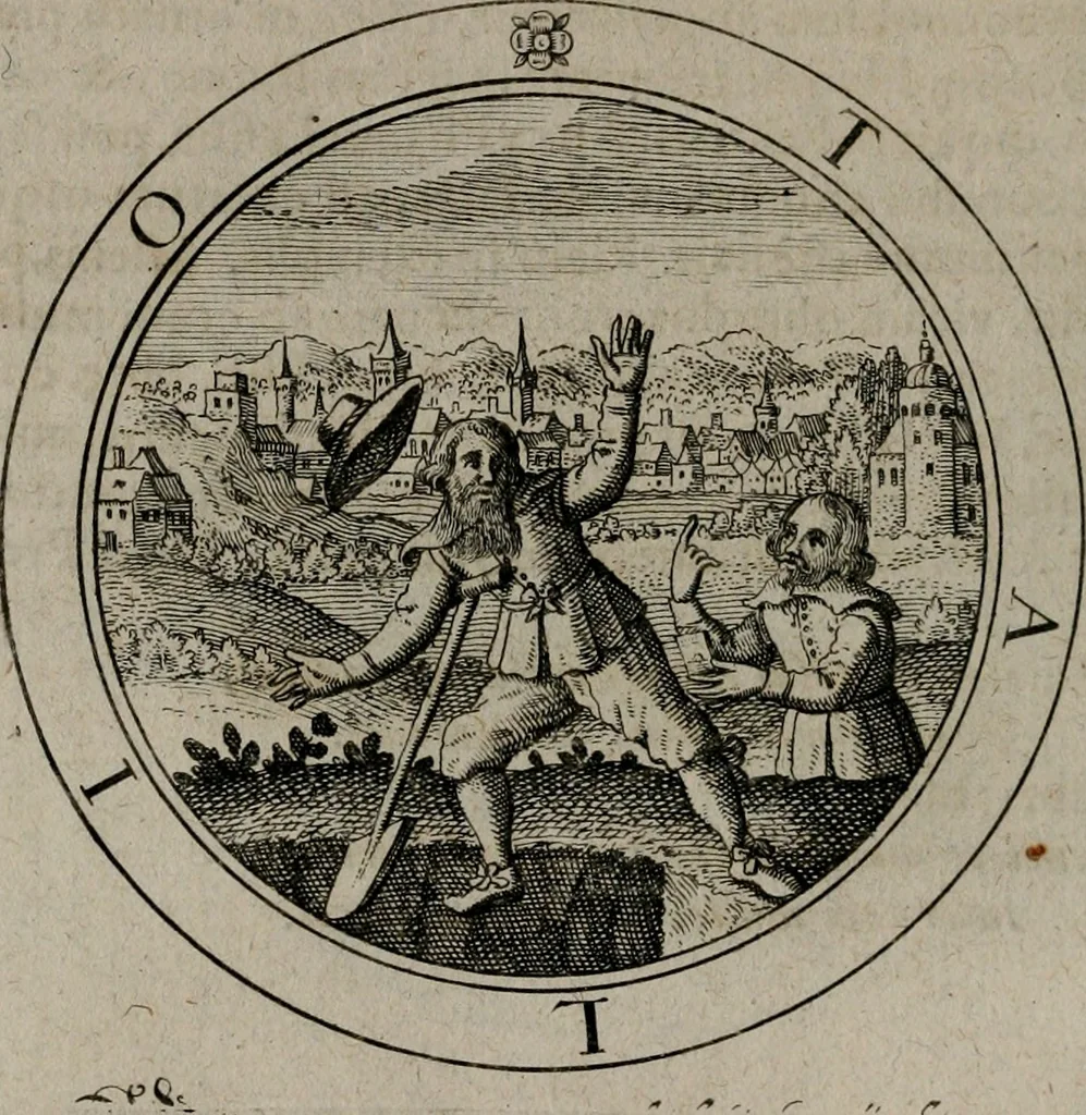 An illustration from Jacobi Bornitii emblemata ethico politica : ingenuâ atque eruditâ interpretatione nunc primùm illustrata / per M. Nicolaum Meerfeldt..., 1669, leaf 51
