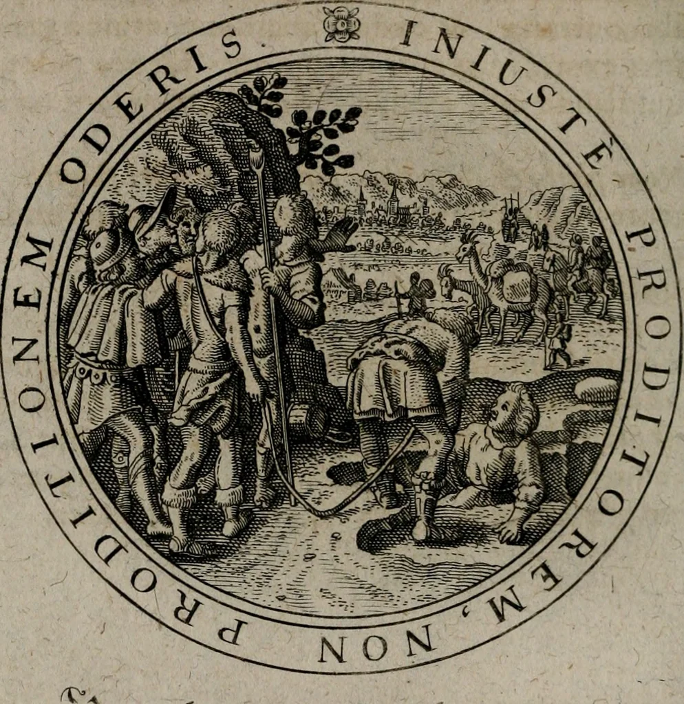 An illustration from Jacobi Bornitii emblemata ethico politica : ingenuâ atque eruditâ interpretatione nunc primùm illustrata / per M. Nicolaum Meerfeldt..., 1669, leaf 71