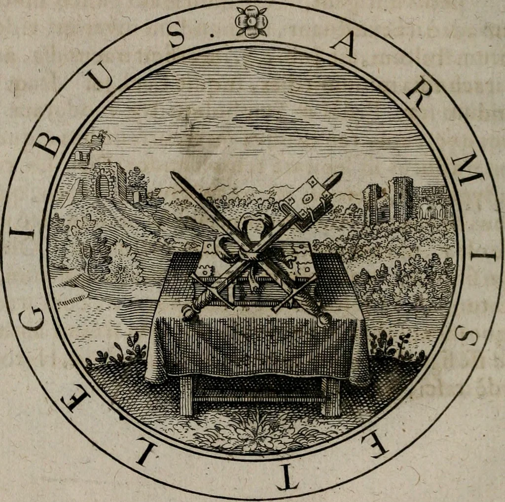 An illustration from Jacobi Bornitii emblemata ethico politica : ingenuâ atque eruditâ interpretatione nunc primùm illustrata / per M. Nicolaum Meerfeldt..., 1669, leaf 89