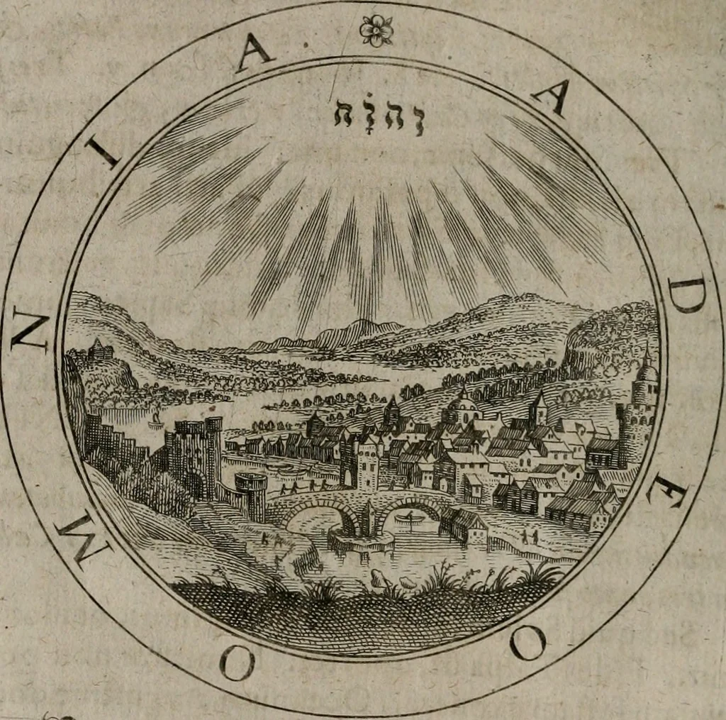 An illustration from Jacobi Bornitii emblemata ethico politica : ingenuâ atque eruditâ interpretatione nunc primùm illustrata / per M. Nicolaum Meerfeldt..., 1669, leaf 9