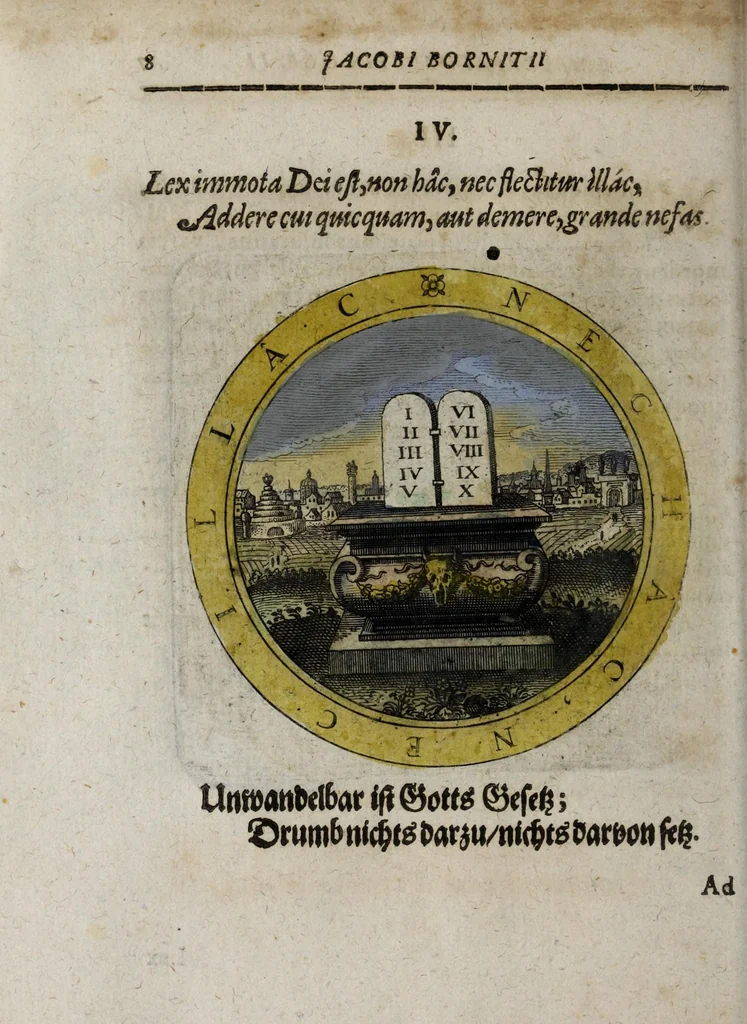 An illustration from Jacobi Bornitii Emblemata ethico politica, 1669, leaf 116