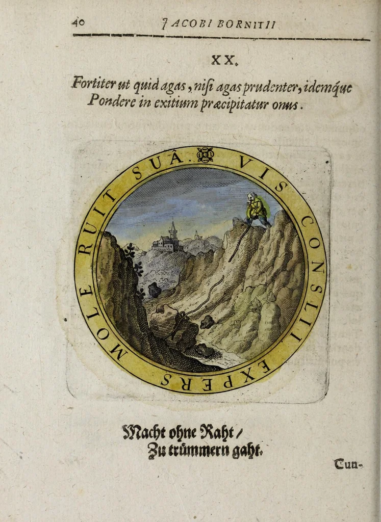 An illustration from Jacobi Bornitii Emblemata ethico politica, 1669, leaf 148