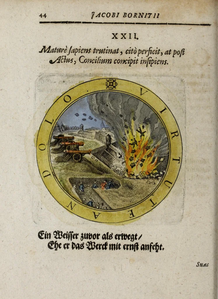 An illustration from Jacobi Bornitii Emblemata ethico politica, 1669, leaf 152