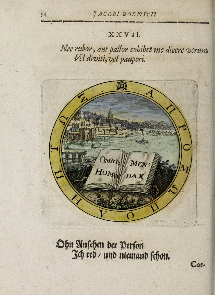 An illustration from Jacobi Bornitii Emblemata ethico politica, 1669, leaf 162