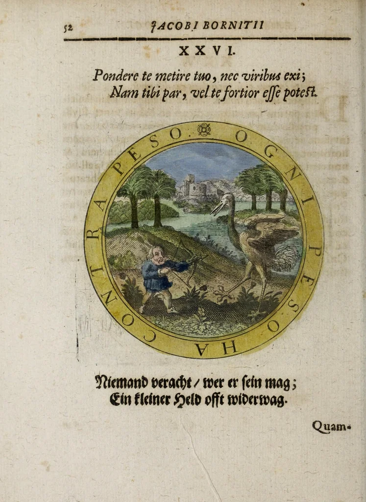 An illustration from Jacobi Bornitii Emblemata ethico politica, 1669, leaf 58