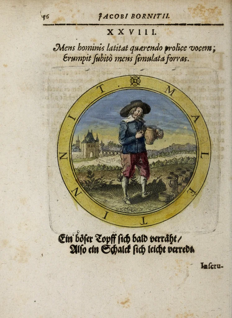 An illustration from Jacobi Bornitii Emblemata ethico politica, 1669, leaf 62