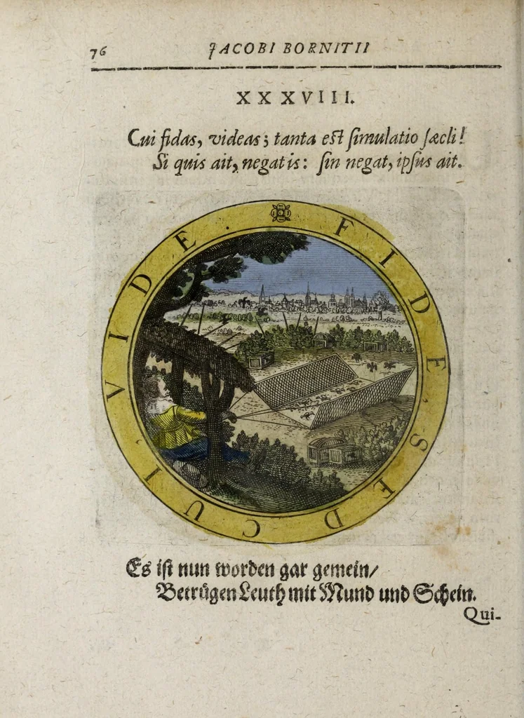 An illustration from Jacobi Bornitii Emblemata ethico politica, 1669, leaf 82