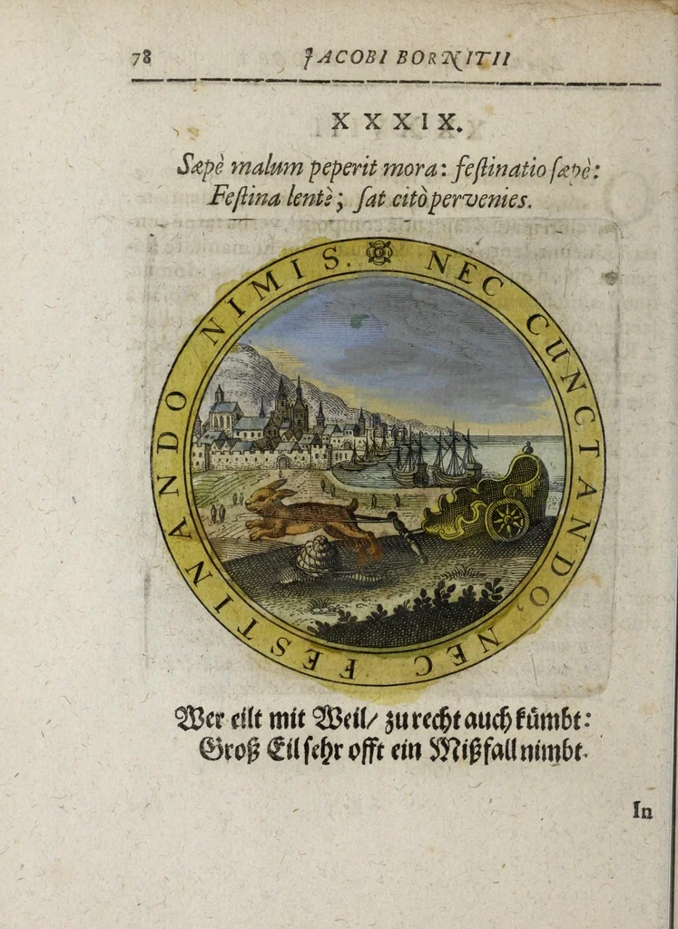 An illustration from Jacobi Bornitii Emblemata ethico politica, 1669, leaf 84