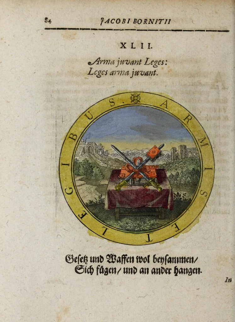 An illustration from Jacobi Bornitii Emblemata ethico politica, 1669, leaf 90