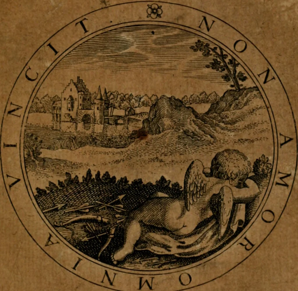 An illustration from Jacobi Bornitii JC. Emblematum ethico-politicorum : sylloge prior[-posterior], 1664, leaf 108
