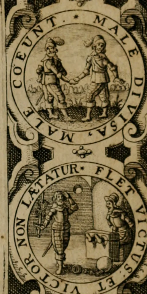 An illustration from Jacobi Bornitii JC. Emblematum ethico-politicorum : sylloge prior[-posterior], 1664, leaf 110