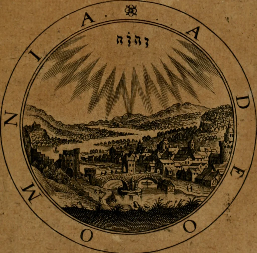An illustration from Jacobi Bornitii JC. Emblematum ethico-politicorum : sylloge prior[-posterior], 1664, leaf 12