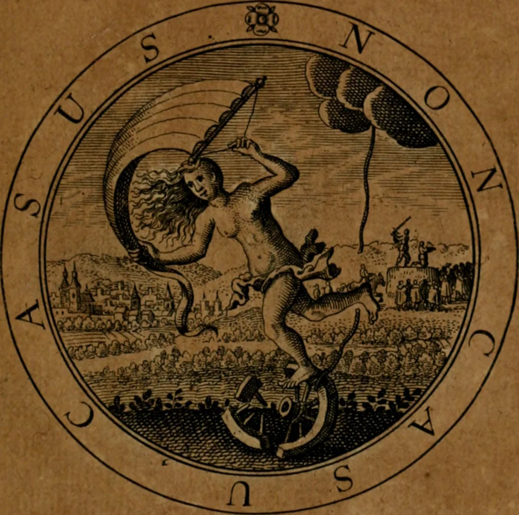 An illustration from Jacobi Bornitii JC. Emblematum ethico-politicorum : sylloge prior[-posterior], 1664, leaf 120