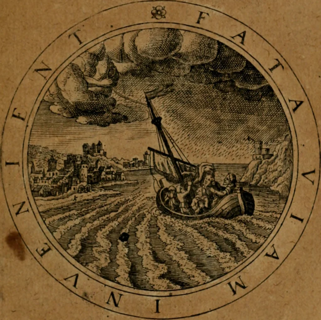 An illustration from Jacobi Bornitii JC. Emblematum ethico-politicorum : sylloge prior[-posterior], 1664, leaf 14