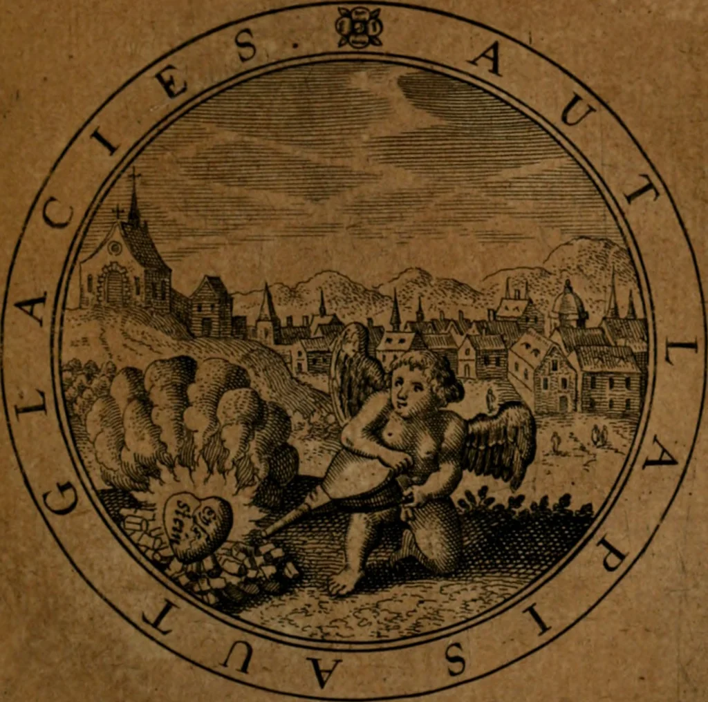 An illustration from Jacobi Bornitii JC. Emblematum ethico-politicorum : sylloge prior[-posterior], 1664, leaf 144