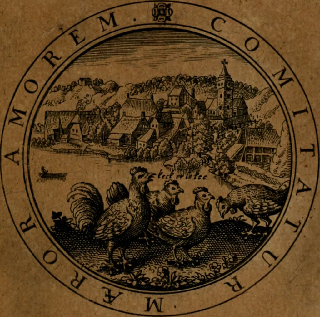 An illustration from Jacobi Bornitii JC. Emblematum ethico-politicorum : sylloge prior[-posterior], 1664, leaf 146