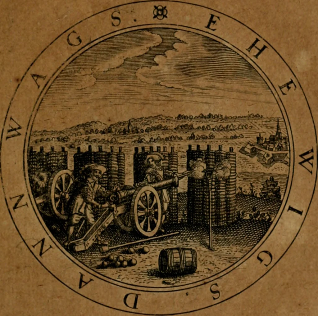 An illustration from Jacobi Bornitii JC. Emblematum ethico-politicorum : sylloge prior[-posterior], 1664, leaf 154