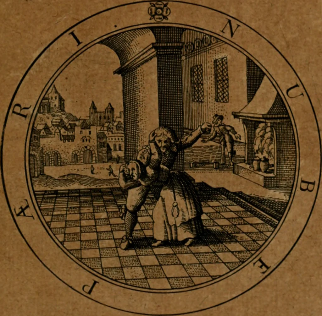 An illustration from Jacobi Bornitii JC. Emblematum ethico-politicorum : sylloge prior[-posterior], 1664, leaf 208