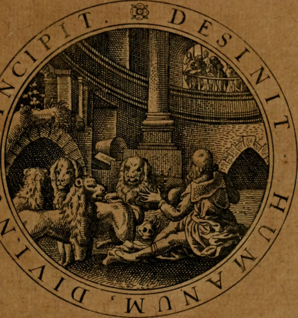 An illustration from Jacobi Bornitii JC. Emblematum ethico-politicorum : sylloge prior[-posterior], 1664, leaf 24