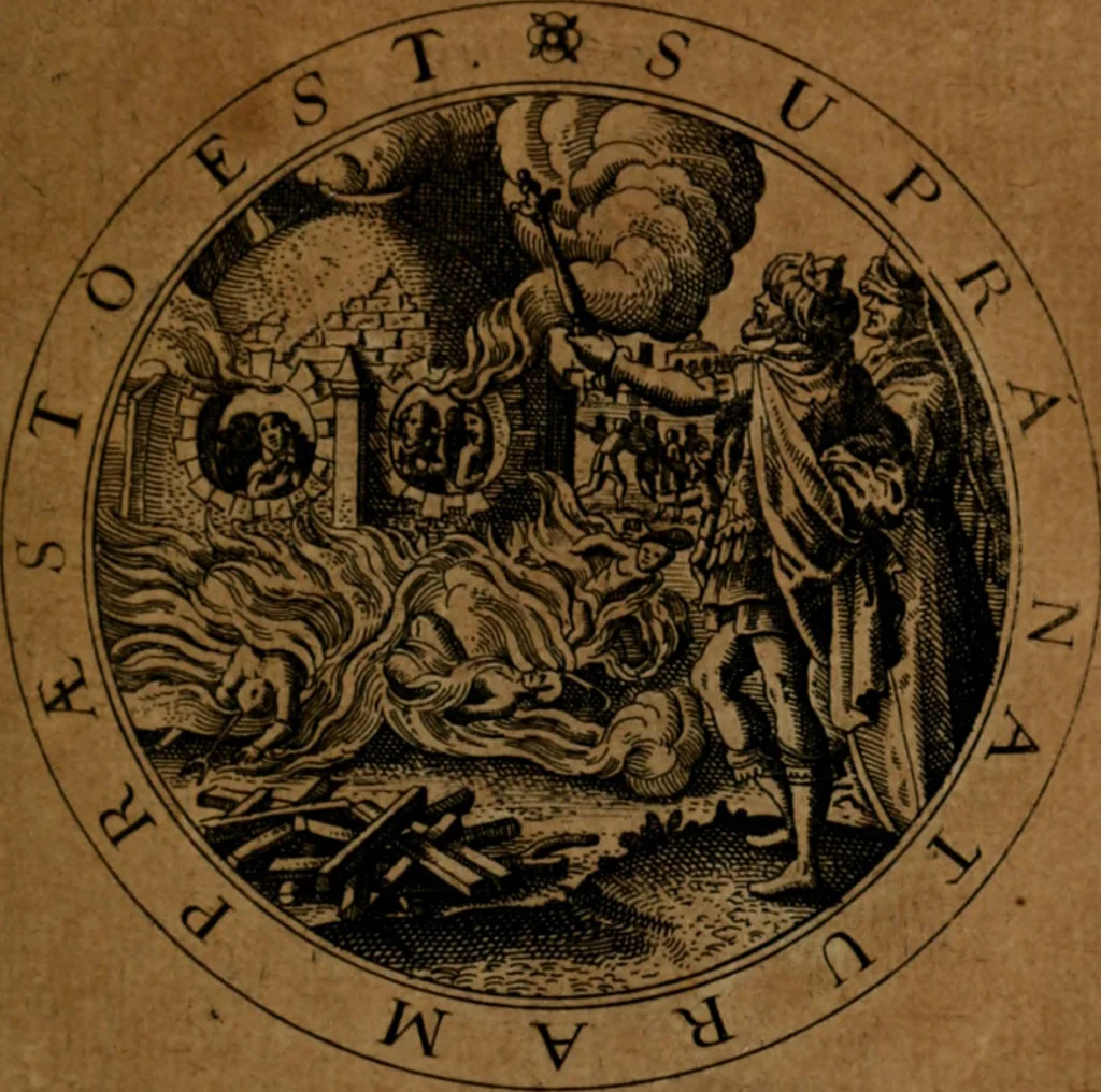 An illustration from Jacobi Bornitii JC. Emblematum ethico-politicorum : sylloge prior[-posterior], 1664, leaf 26