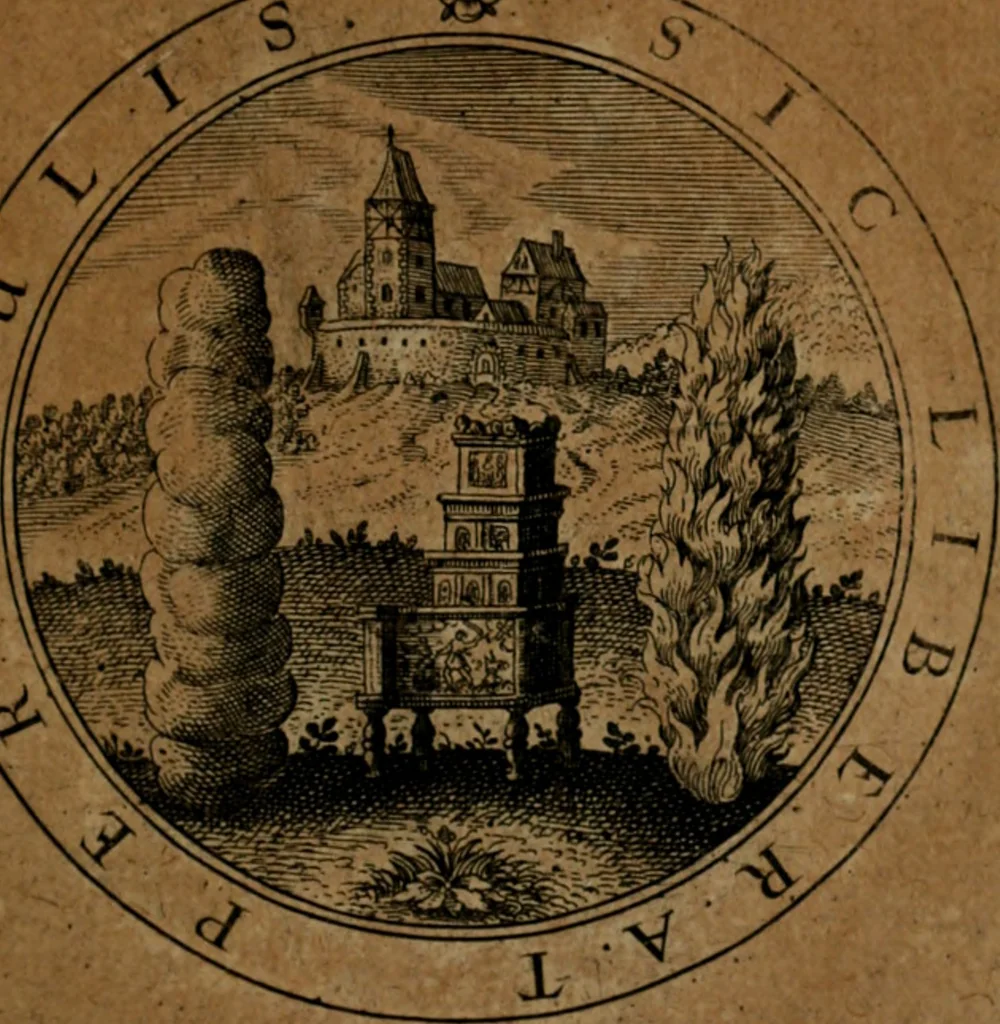An illustration from Jacobi Bornitii JC. Emblematum ethico-politicorum : sylloge prior[-posterior], 1664, leaf 32