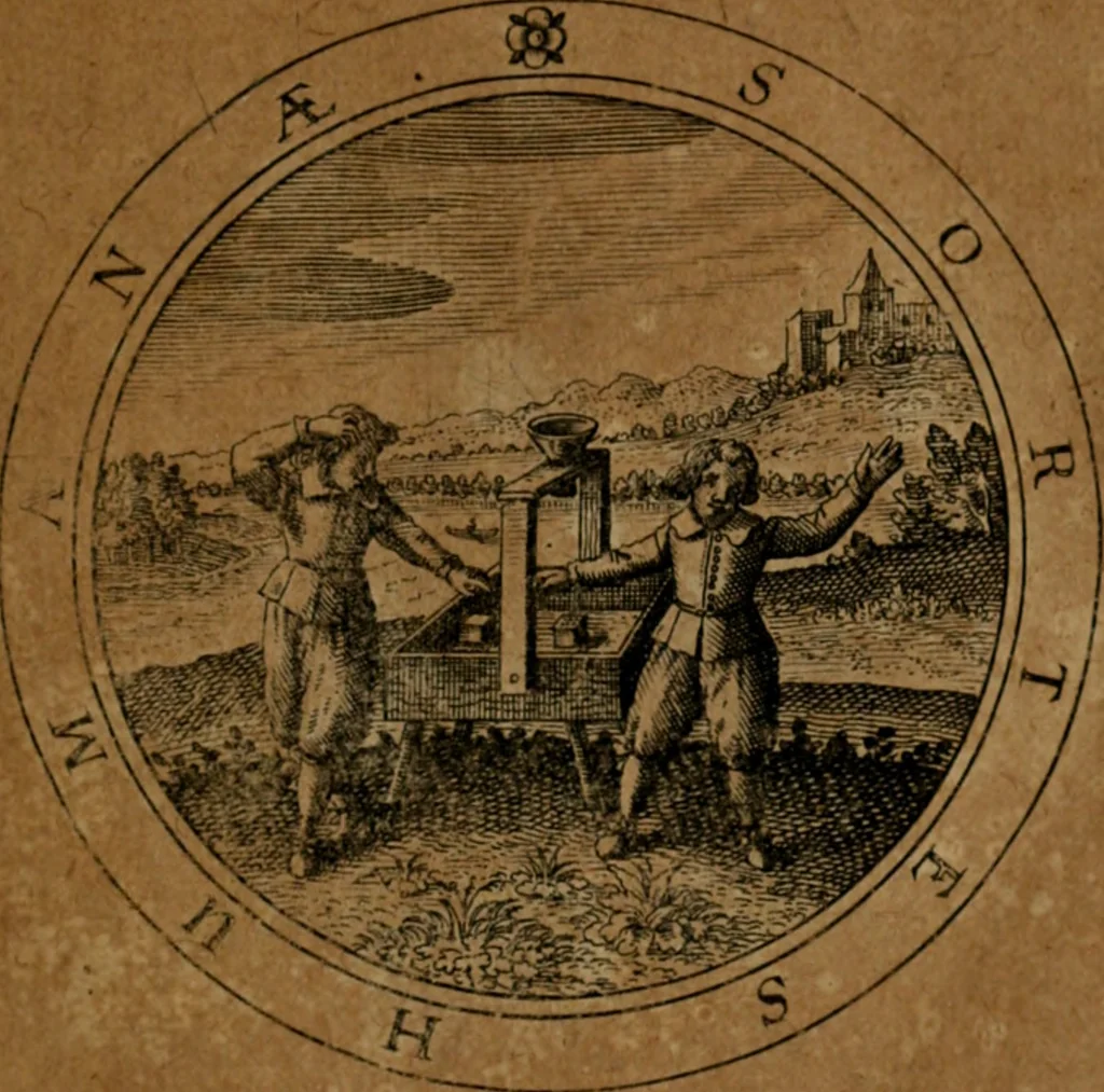 An illustration from Jacobi Bornitii JC. Emblematum ethico-politicorum : sylloge prior[-posterior], 1664, leaf 36