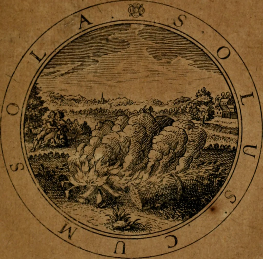 An illustration from Jacobi Bornitii JC. Emblematum ethico-politicorum : sylloge prior[-posterior], 1664, leaf 52